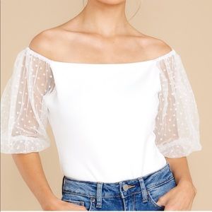 Sweeter Than Honey Bodysuit White Polka Dot